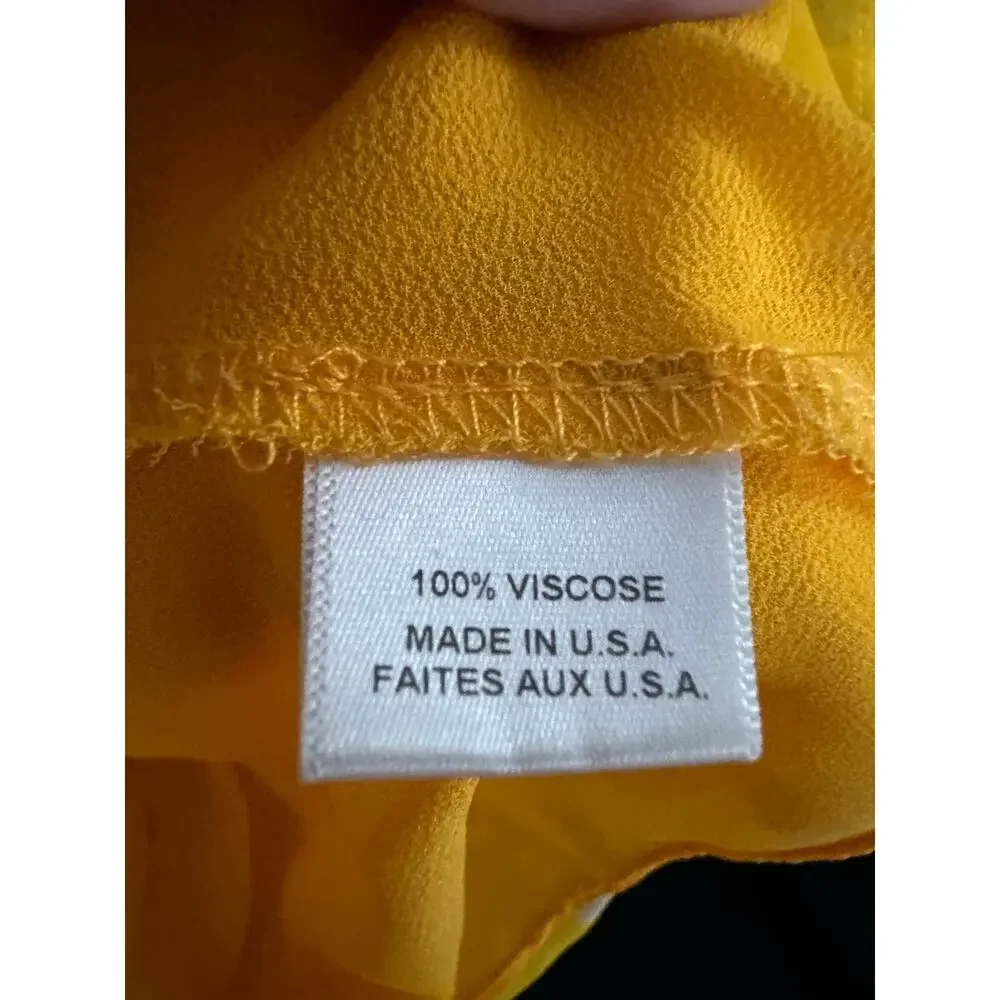 MISA Los Angeles Ilune Yellow Romantic Ruffle Floral Wrap Midi Dress - Sz Small - Picture 6 of 6